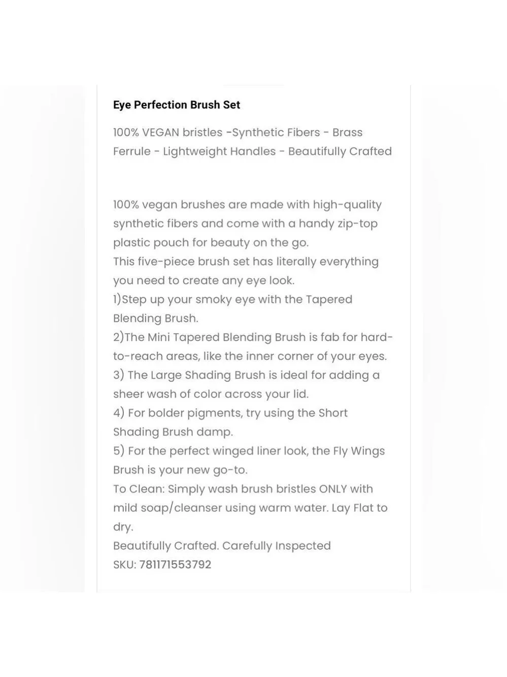 F.A.R.A.H Silver Makeup Eye Perfection Brush Set